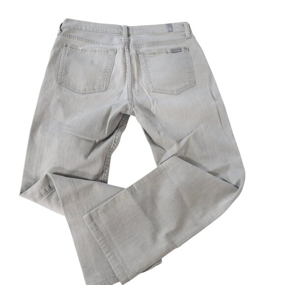 7 For All Mankind Relaxed Skinny W 27 L 25 Gray Jeans Faded - Picture 5 of 14